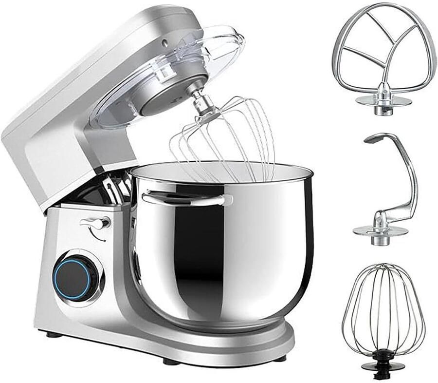 Keukenmixer Deegmixer Apparaat Bakken Koken Krachtige 1700W Motor 11 Liter Kom Zilver