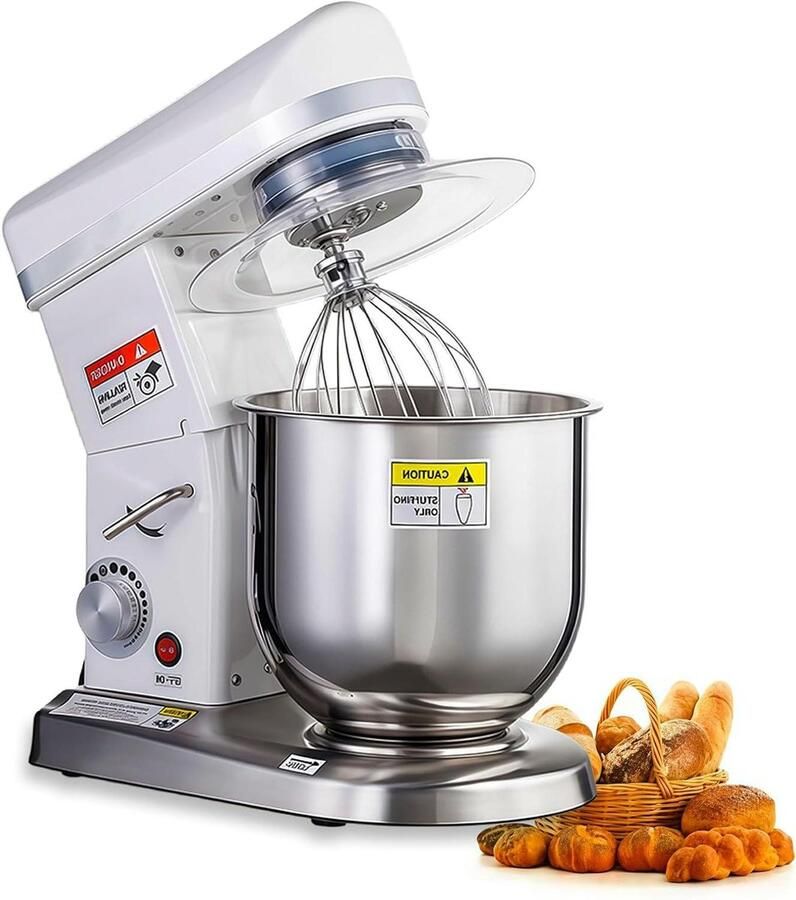 Keukenmixer Deegmixer Bakken en Koken 3-in-1 Multifunctioneel 5L Kom Zilver