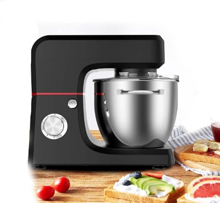 Staande Mixer Keukenmachine Deegmixer Bakken en Koken Krachtige 1800W Motor 10L Kom Zwart