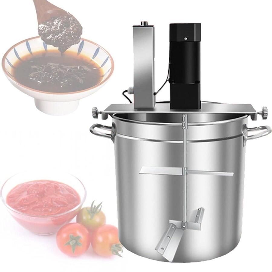 Elektrische Keukenmixer Automatische Mixer Sauzen Maken Dubbele Schoepen 25L Zilver