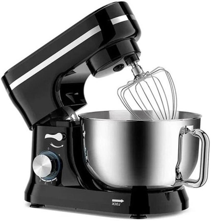 Keukenmixer Keukenmachine Foodprocessor Keukenrobot 1000W – 8 Snelheden – 4.5L Roestvrijstalen Kom – Elektrische Foodmixer Zilver
