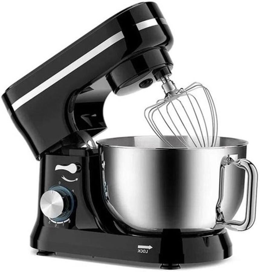Keukenmixer Keukenmachine Foodprocessor Keukenrobot 1000W – 8 Snelheden – 4.5L Roestvrijstalen Kom – Elektrische Foodmixer Zilver