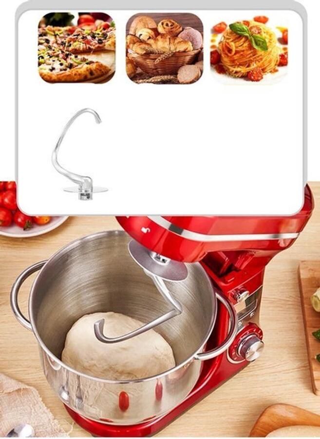 Keukenmixer – Keukenmachine Keukenrobot Foodprocessor 6L 2000W Krachtige & Stille Motor – 6 Snelheden – Met Roestvrijstalen Kom – Metal Gray