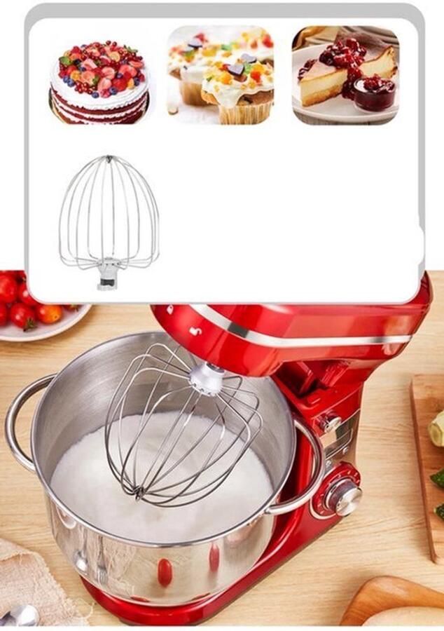 Keukenmixer – Keukenmachine Keukenrobot Foodprocessor 6L 2000W Krachtige & Stille Motor – 6 Snelheden – Met Roestvrijstalen Kom – Metal Gray