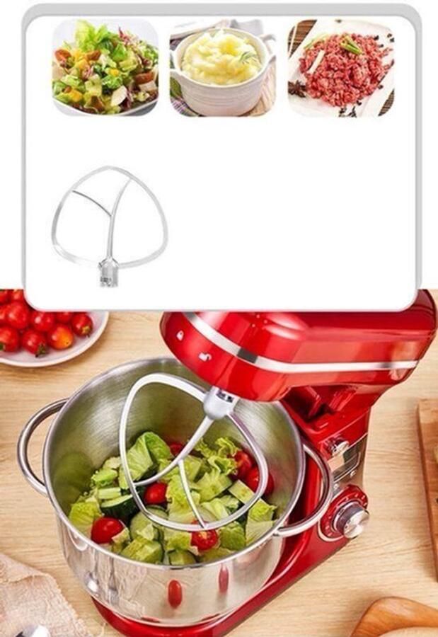 Keukenmixer – Keukenmachine Keukenrobot Foodprocessor 6L 2000W Krachtige & Stille Motor – 6 Snelheden – Met Roestvrijstalen Kom – Metal Gray