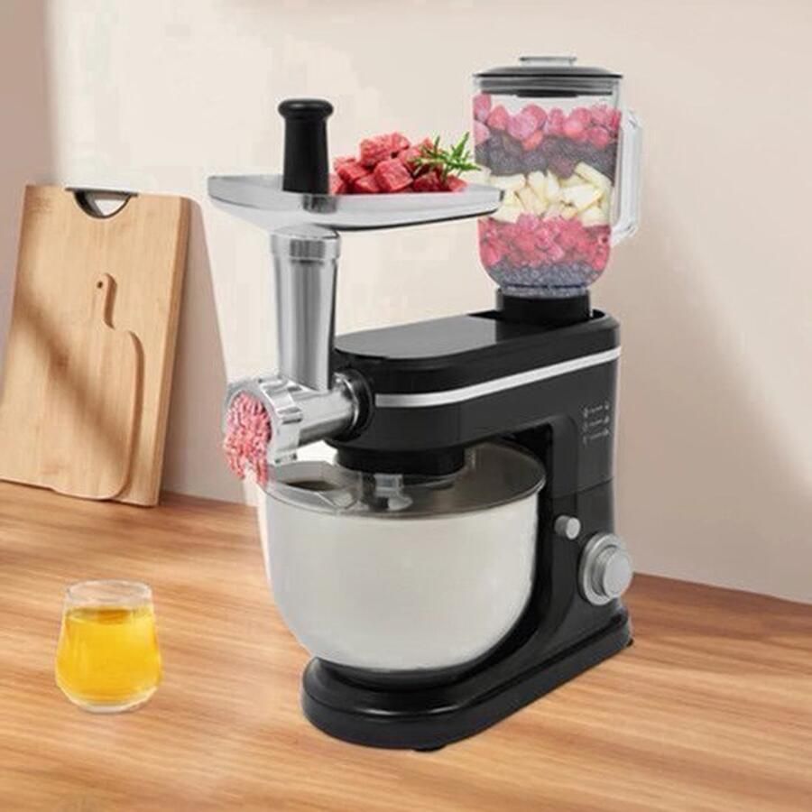 Keukenmixer – Keukenmachine – Mengmachine – Mixer – Deegmixer – Zwart – 700W Motor – 6 Liter Mengkom - Foto 1