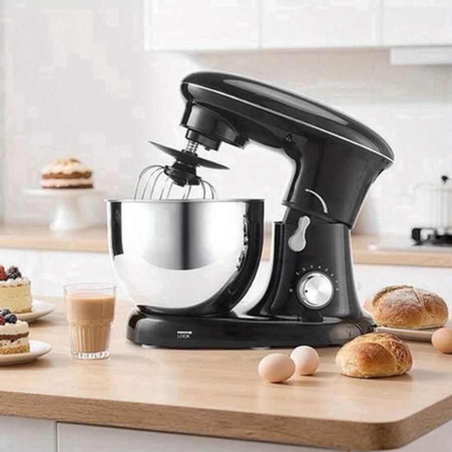 Keukenmixer – Mengmachine – Bakmixer – Deegkneder – Standmixer – 1400W Krachtige Motor – 4 5 Liter RVS Mengkom – Zwart
