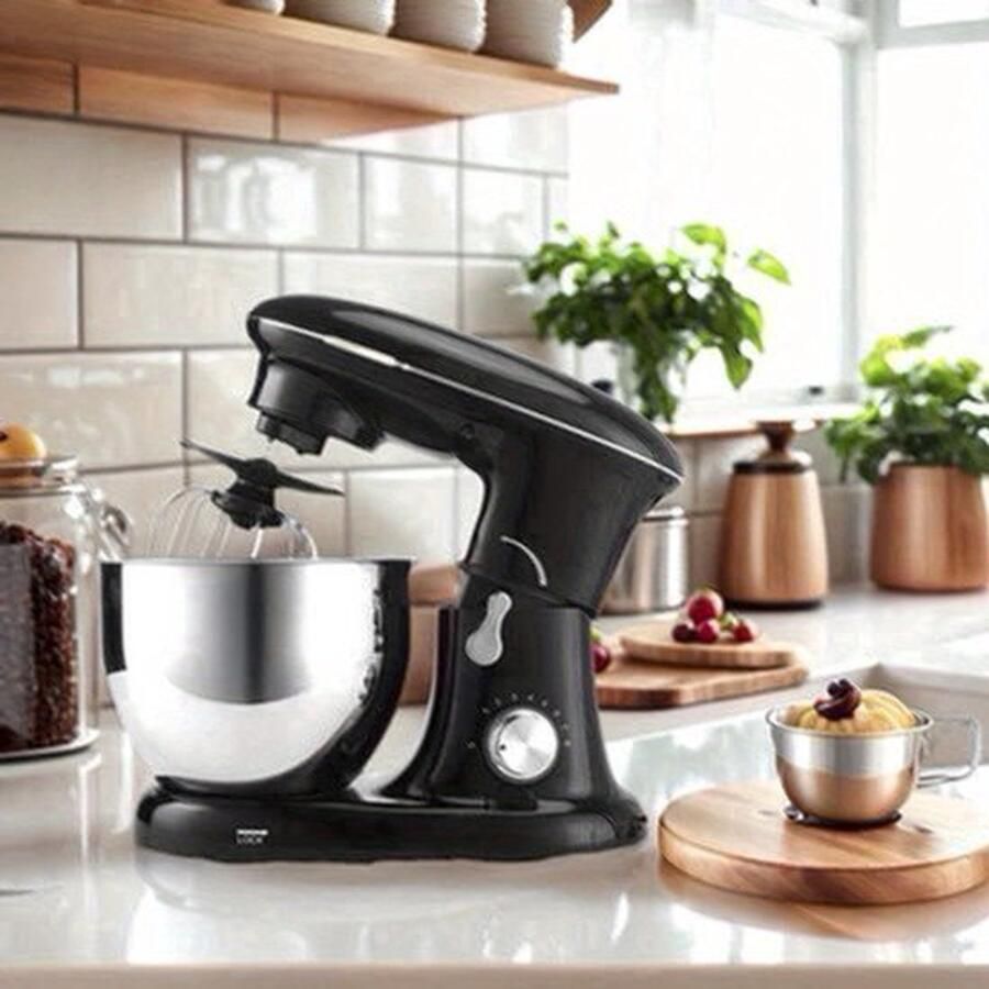 Keukenmixer – Mengmachine – Bakmixer – Deegkneder – Standmixer – 1400W Krachtige Motor – 4 5 Liter RVS Mengkom – Zwart
