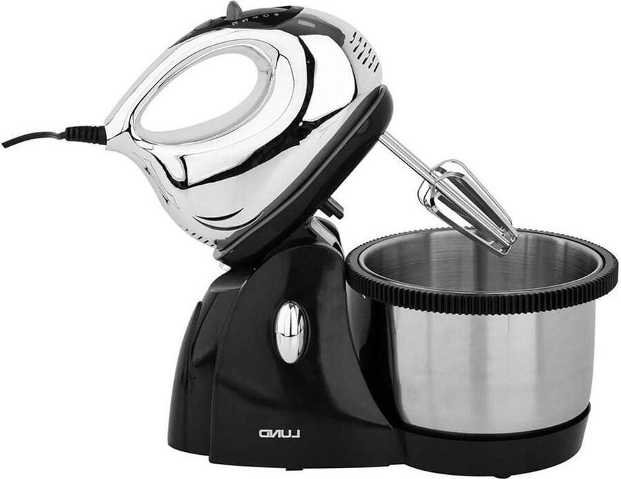 Keukenmixer met Kom Mixer Kneedmachine Bakken en Mixen 3 Snelheden 3L Kom Zwart