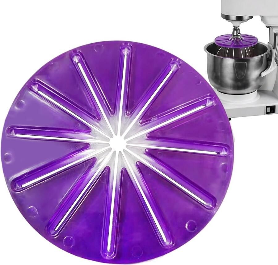 Keukenmixer Opzetstuk Slijtvast Menggadget Bakken en Koken Voedselkwaliteit Materiaal 14.5x14.5x0.5cm Paars