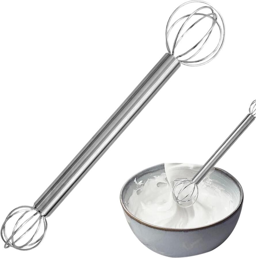 Keukenmixer RVS Keukenaccessoire Sauzen Maken Ergonomisch Ontwerp 20 cm Zilverkleurig