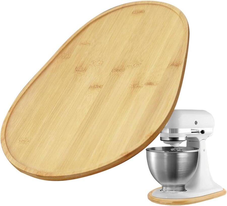 Keukenmixer Schuifmat Apparaat Glijder Plank Apparaten Verplaatsen Soepele Beweging 38.7 x 27.5 cm Houtkleurig
