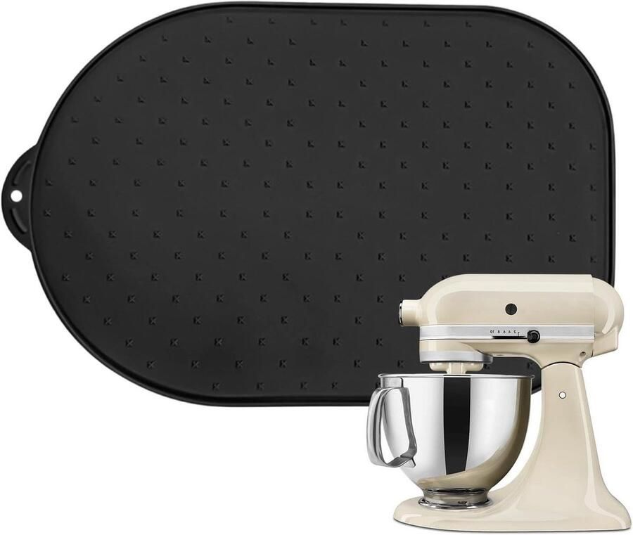 Keukenmixer Schuifmat Apparaat Glijmat Apparaten Verplaatsen Beschermt Aanrecht 40.2 x 27.1 cm Zwart