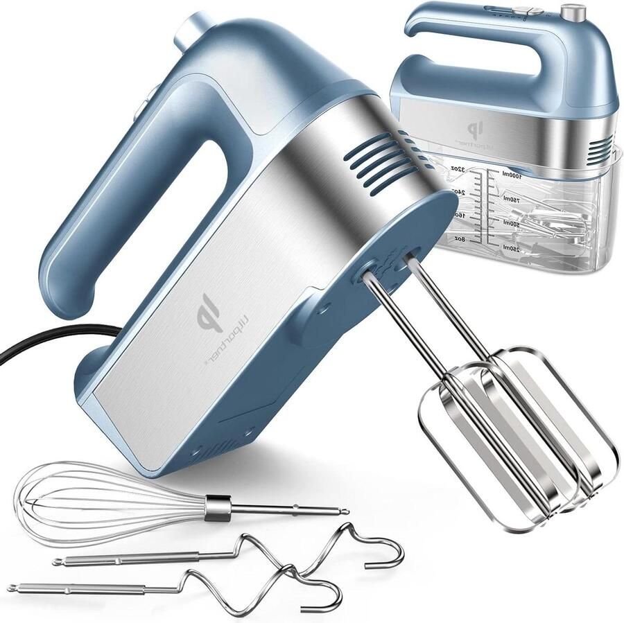 Keukenmixer Set Handmixer Elektrisch Bakken en Koken Met Opbergdoos 450 Watt Blauw