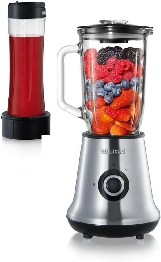 Keukenmixer Blender Smoothie Maker Gezonde Dranken Maken 2-in-1 Functionaliteit 1 Liter Zwart Zilver