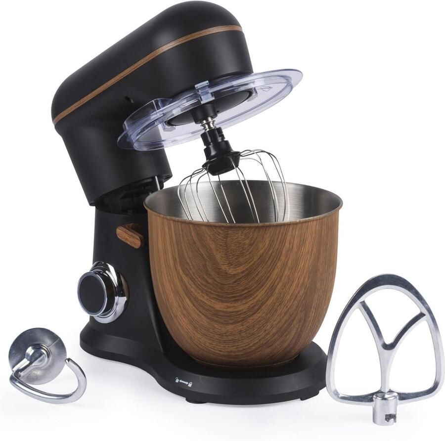Keukenmixer Standmixer Bakken en Koken Krachtige 1300W Motor 5 Liter Kom Mat Zwart