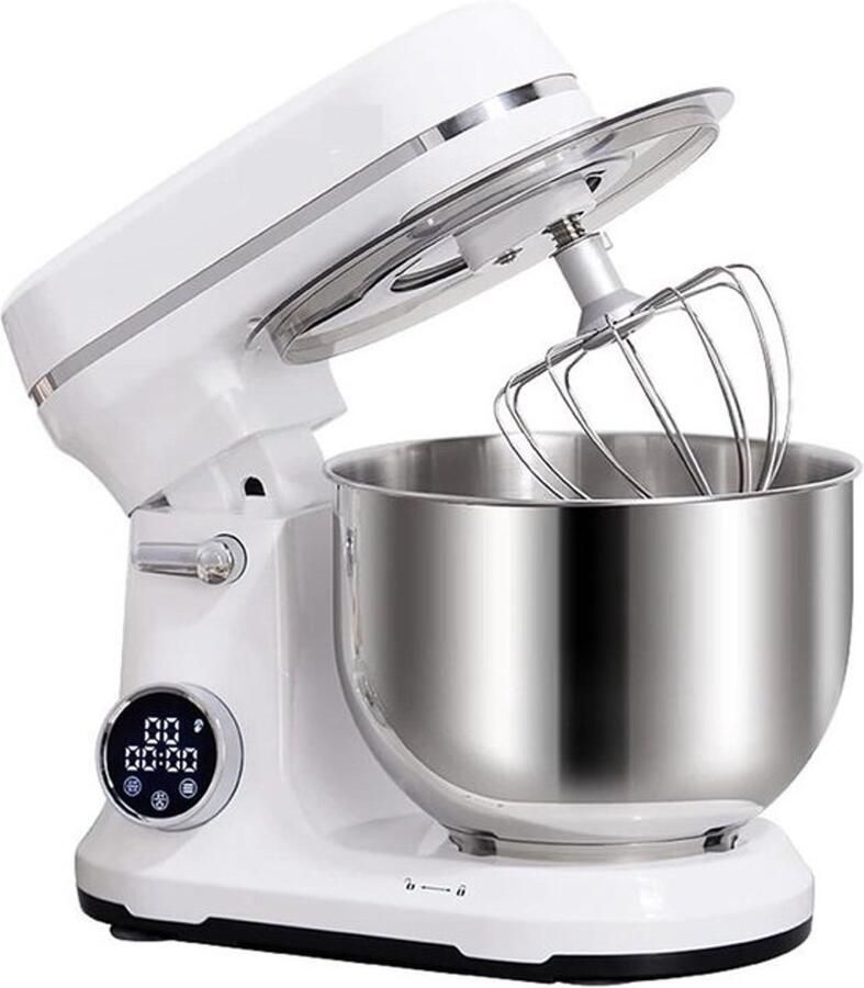 Keukenmixer Standmixer Keukenmachine Bakken en Koken Planetaire Roerder 5.5L Kom Wit