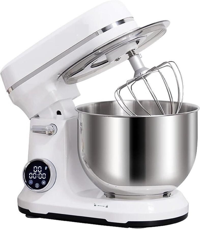 Keukenmixer Standmixer Keukenmachine Bakken en Koken Planetaire Roerder 5.5L Kom Wit