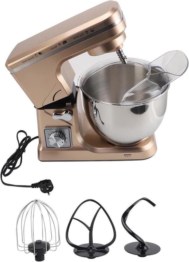 Keukenmixer Voedselmixer Bakken en mengen 6 snelheden 5 liter kom Zwart