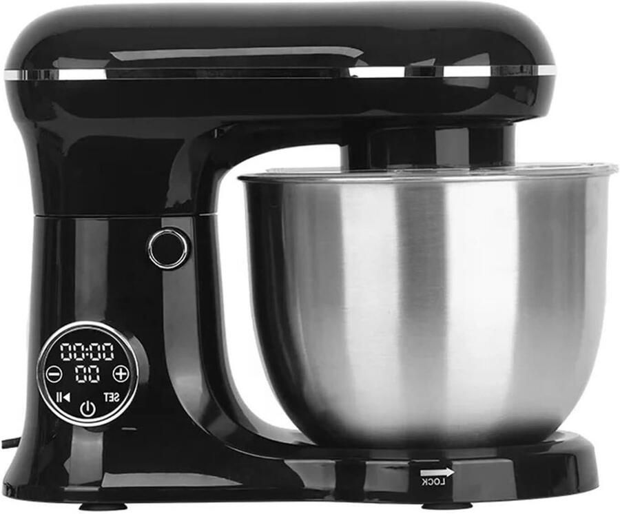 Keukenmixer Voedselmixer Chef Bakken en Koken Kantelkopontwerp 5.5L Kom Zwart met LCD