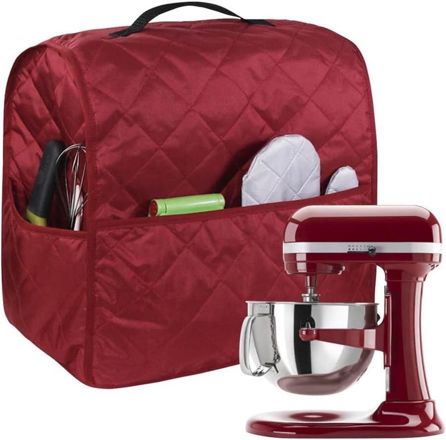 Keukenmixerhoes Apparaatbeschermer Keuken Organizer Water- en Stofdicht 4.5-5 Liter Wijnrood