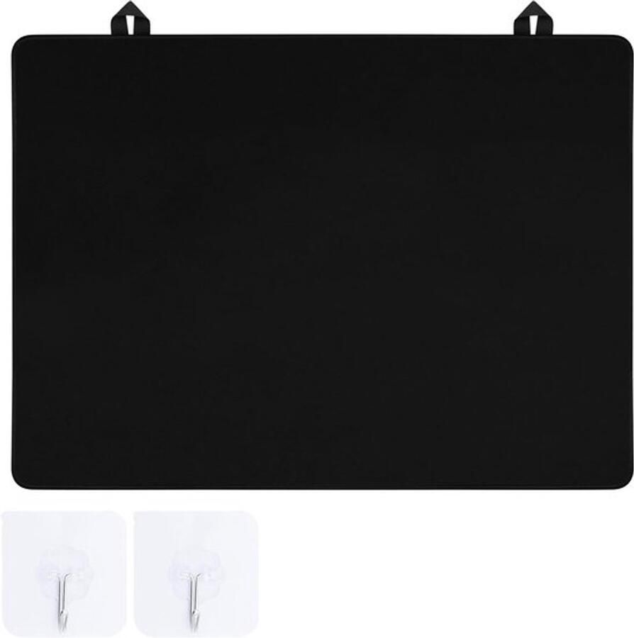Keukenplaat Bescherming 62 × 53 cm Keramische Dekplaat met Haken Inductiekookplaat Bescherming Hittebestendige Mat Zwart