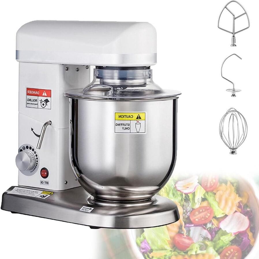Keukenrobot 3-in-1 Deegmixer Elektrisch Bakken Cakes 500W Krachtige Motor 10 Liter Kom Wit