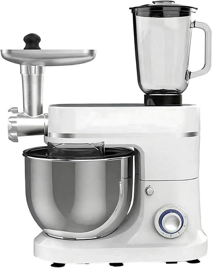 Keukenrobot met Blender Keukenmachine Multifunctioneel Bakken en Koken 3-in-1 Functionaliteit 10L Kom Wit