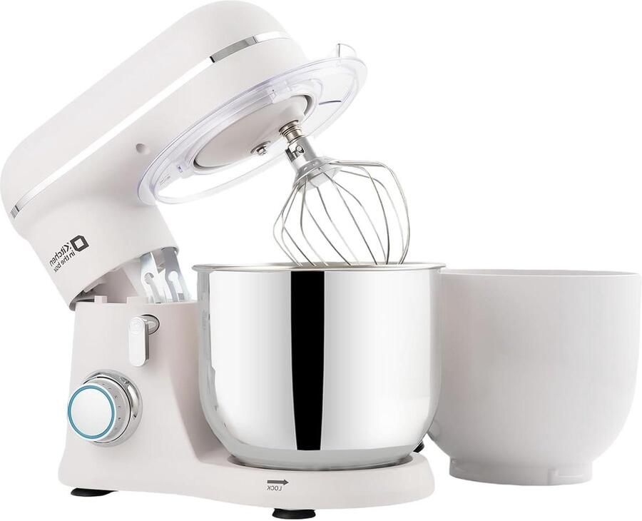 Keukenrobot Mixer Bakken en Koken Dubbele Kom 35L Wit