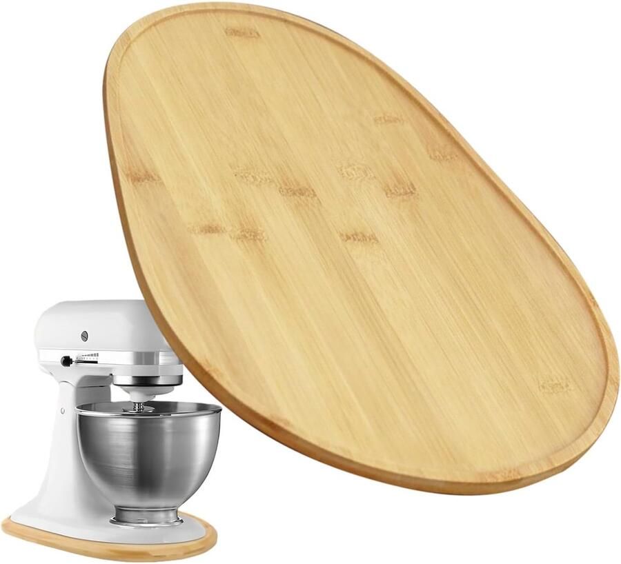 Keukenrobot Schuifmat Apparaat Glijplank Gemakkelijk Verplaatsen Natuurlijk Houten Materiaal 38.7 x 27.5 cm Houtkleur