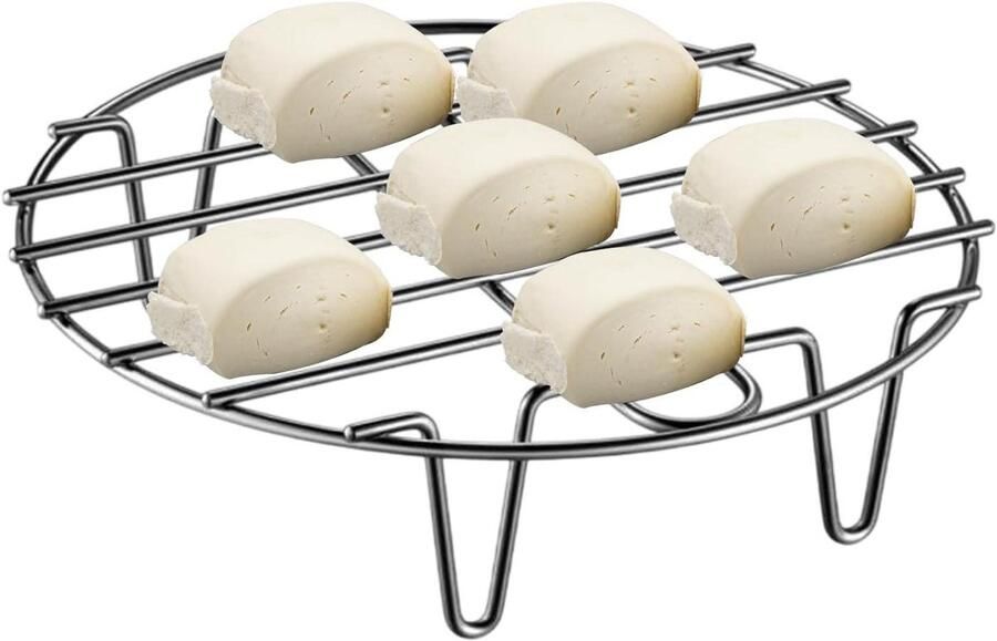 Keukenrooster Stoomhouder Gezonder Koken Roestvrij Staal 20 cm Zilver - Foto 1