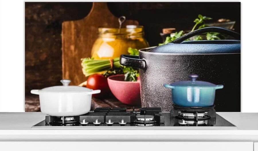 Keukenscherm Wandpaneel Koken Beschermen Scherpe Fotoprint 120x60 cm Rustiek