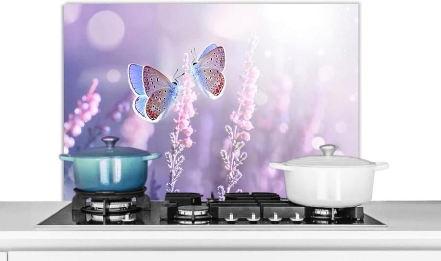 Spatscherm Keuken Spatwand Achterwand Kookplaat Beschermen Waterdicht Eenvoudig Monteren 80x55 cm Paars