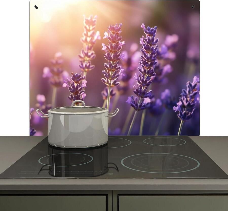 Keukenspatwand Beschermwand Kookplaat Koken en Keuken 2-in-1 Functie 52x59 cm Paars