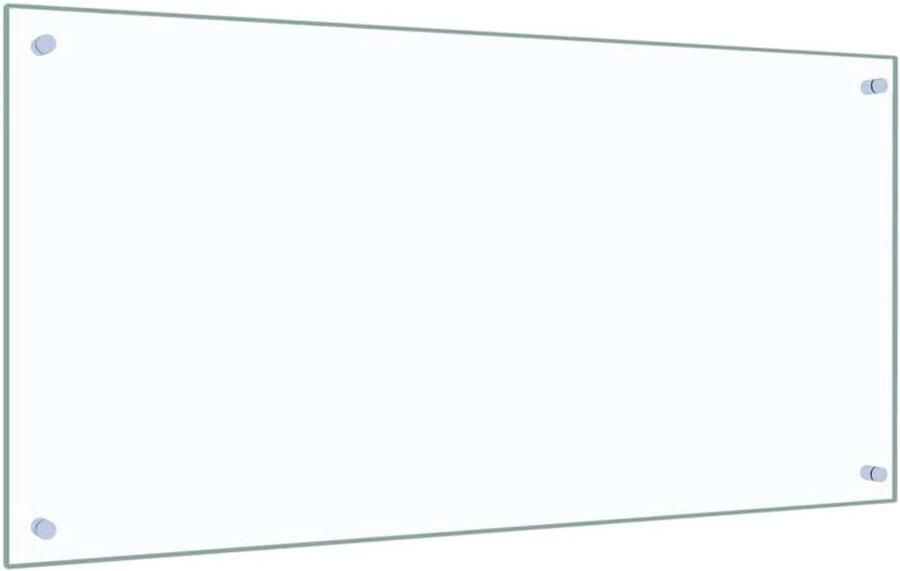 Keukenspatwand Glas Achterwand Keuken Bescherming Kookplaat Gehard Glas 100 x 50 cm Transparant