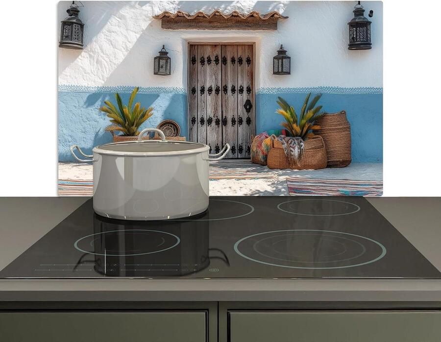 Keukenspatwand Spatbeschermer Kookplaat Keukenwand Beschermen 2-in-1 Functie 52x90 cm Deur Manden