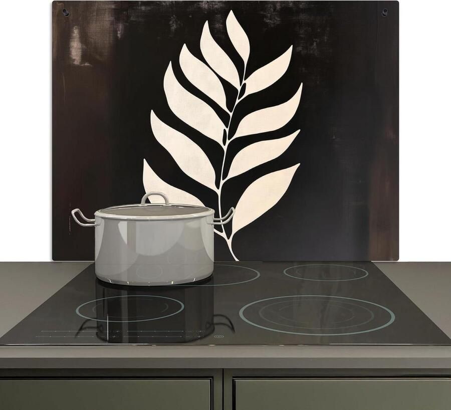 Keukenspatwand Spatbeschermer Kookplaat Snel Keuken Schoonmaken 2-in-1 Functie 52.7x81.6 cm Wit