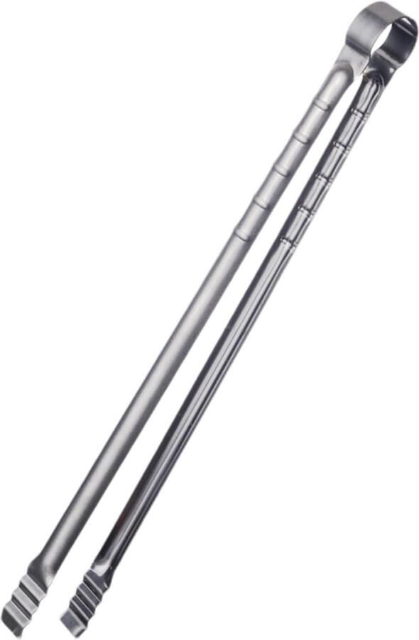 Keukentang Grilltang Fliptang Lange Steel Veilig Grillen Roestvrij Staal 45 cm Zilverkleurig