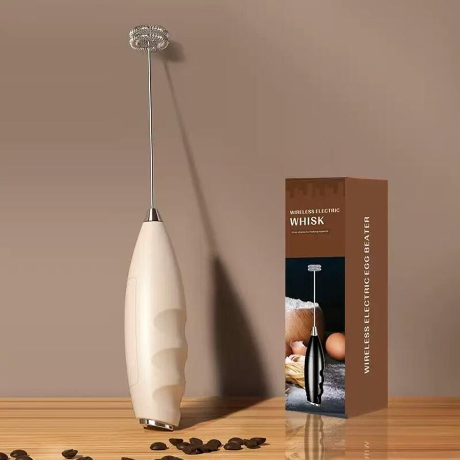 Khaki elektrische melkopschuimer enkel roerhulp draadloze mini mixer voor koffie eiwit en milkshakes zonder batterij