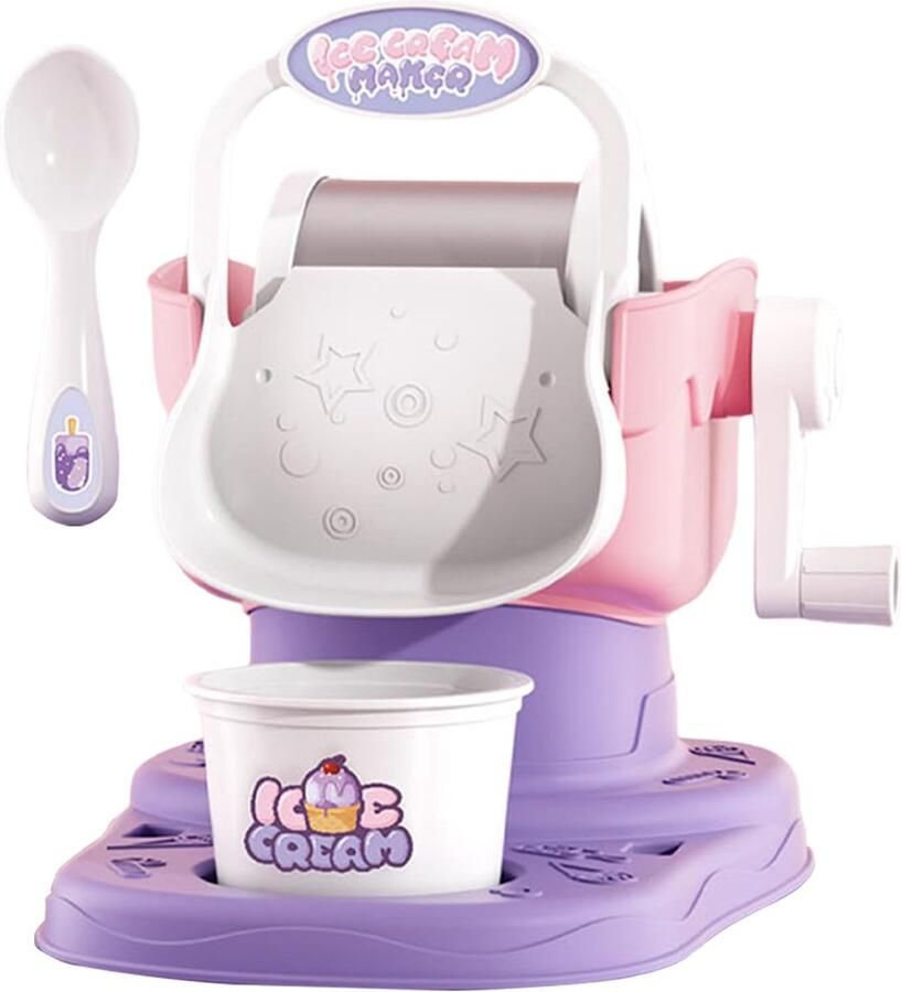 Kinder ijsmachine Dessert maker Zelf ijs maken Handmatige bediening 175 cm Roze