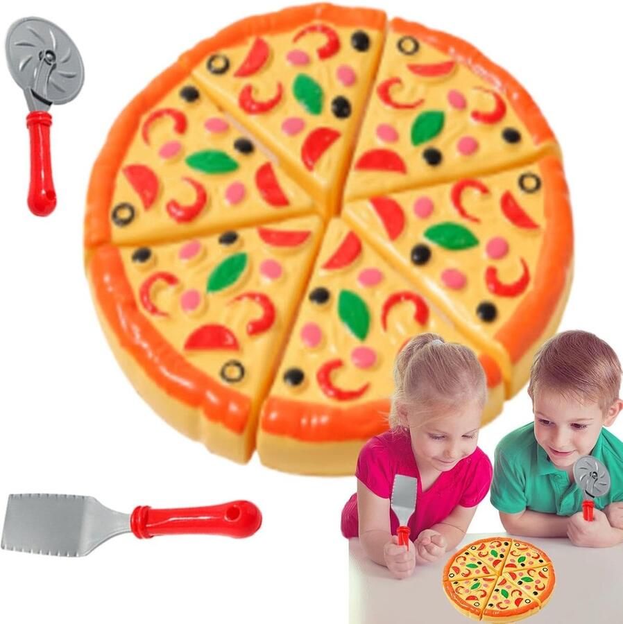 Kinder Pizzaspel Rollenspel Koken Educatief Spelen Veilig ABS Materiaal 21.8 cm Multi