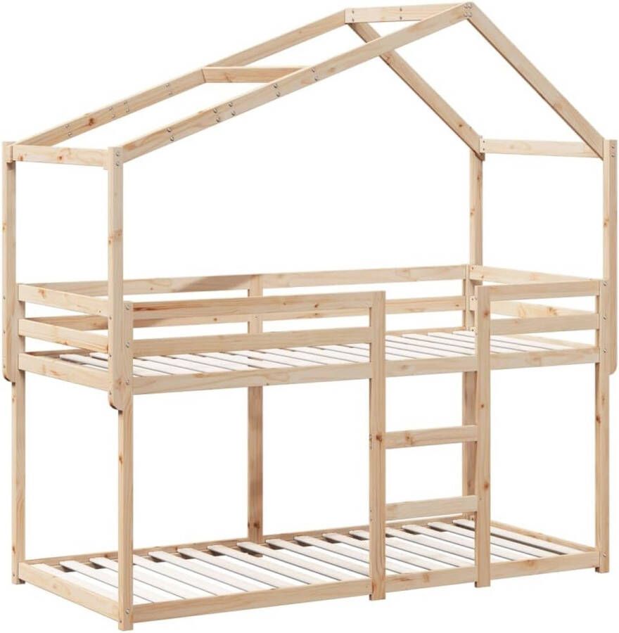 Kinderbedhuis Massief Hout 90x200 cm Praktisch Bedframe voor Kinderen - Foto 2