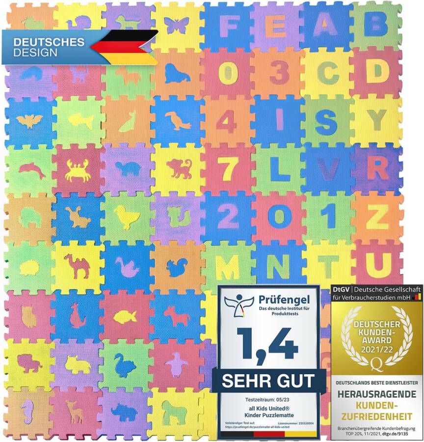 Kinderen Puzzelmat XXL Spelen en Leren met Cijfers en Letters Veilig Speeltapijt
