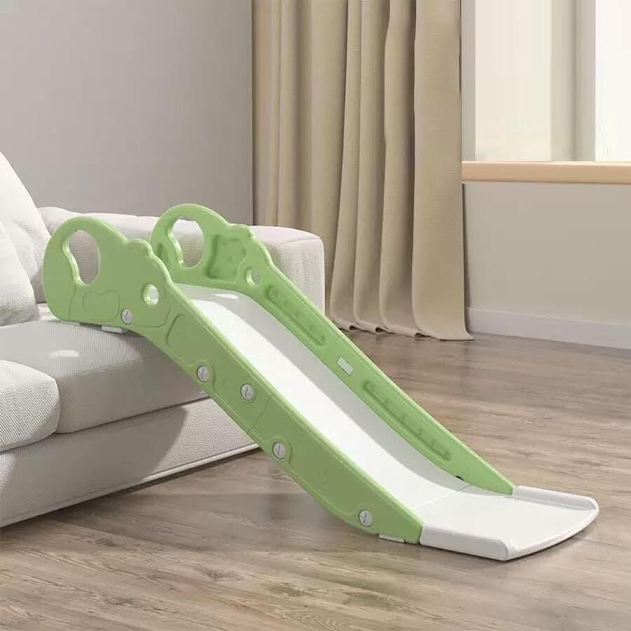 Kinderglijbaan mini-klimglijbaan voor bed of bank speeltoestellen voor binnen en buiten voor jongens en meisjes (groen)