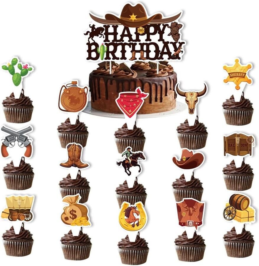 Kinderverjaardag taart plaque decoratie benodigdheden taartdecoratie taartvlag insertie taartdecoratie feestdecoratie professionele accessoires 13 stuks (1 groot en 12 klein)