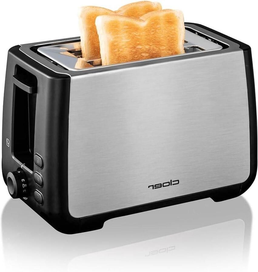 King-size broodrooster XXL toaster Ontbijt perfectioneren Toast-check functie Voor 2 XXL schijven Zwart RVS