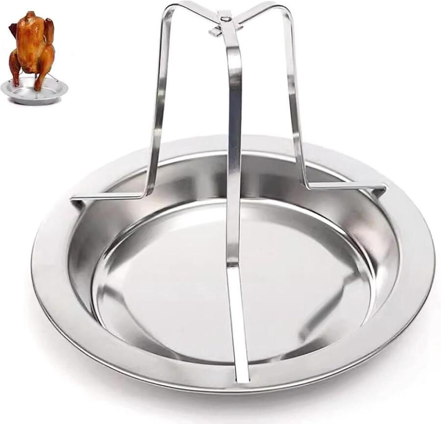 Kip Braadrek Kiphouder Grill Kip Grillen Roestvrij Staal 7.8 x 6.8 inch Zilver