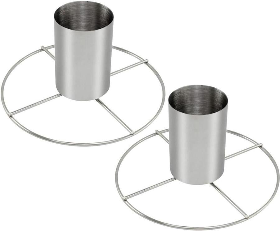 Kip Grill Gevogelte Houder Heerlijk Grillen Met Aroma Container 2 Stuks Zilver