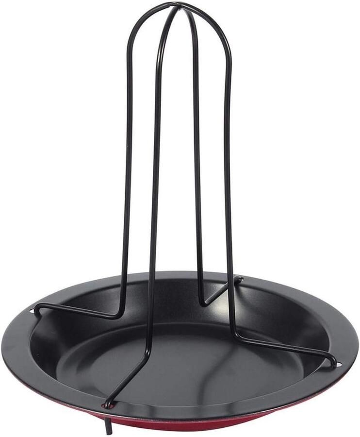 Kip Grill Rek Kiphouder Oven Kip Bereiden Non-stick Coating 19x17 cm Zwart - Foto 1