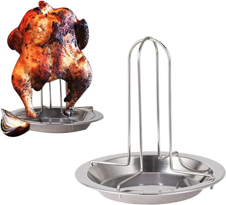 Kip Grill Rek Kiphouder Oven Kip Grillen Inklapbaar Met Lekbak 18.6 x 18.1 x 3.4 cm